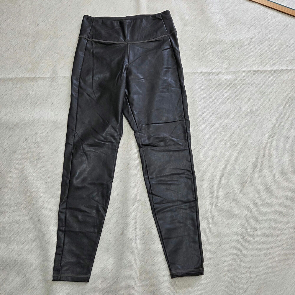 Athleta leather like grey leggings Womens size small